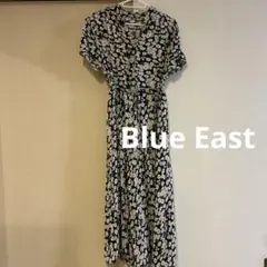花柄 半袖シャツワンピース 黒