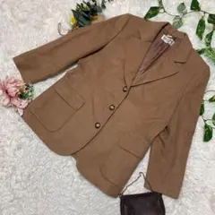 美品 オンワード EVA DONNA ウール テーラードジャケット キャメル S