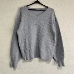 即納 ITS’DEMO イッツデモ Vネックニットプルオーバー ライトブルー F