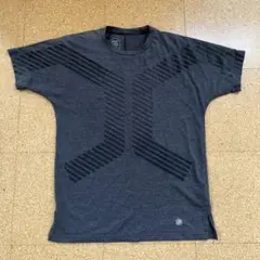 アシックス　ダークグレーTシャツ　XL シンプルおしゃれ　ラグラン