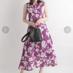 アンデミュウ アートAラインワンピース 紫 美品