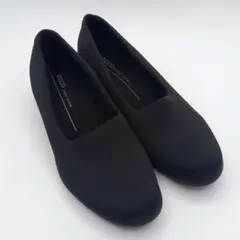 エコー フィノラ スリッポン ウェッジソール パンプス 24.0cm ブラック