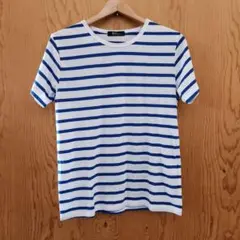 ストライプ 半袖Tシャツ 白と青