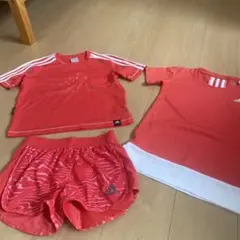 adidas 赤 Tシャツ ショートパンツ セット