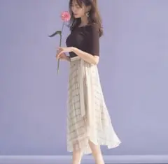 【こじはる着用】チェック柄プリーツロングスカート