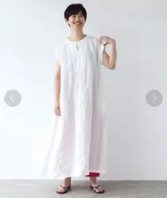 yuni ヘンプシャンブレーワンピース