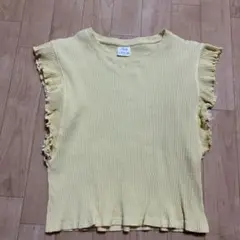 【破格！美品！】ZARA イエローノースリーブフリルトップス 13-14cm