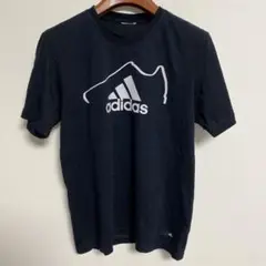 adidas アディダス ブラック Tシャツ ロゴプリント M相当