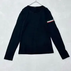 u109【LENOTCH】長袖カットソー　メンズ　M シンプル　ブラック