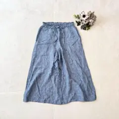 ガウチョパンツ （フリー）ウエストゴム ワイド シンプル ズボン カジュアル