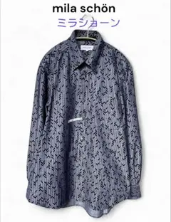 美品　mila schön ミラショーン　長袖シャツ　M フロッキー　ブランド