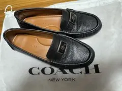 COACH ドライビングシューズ レザー 23cm cc637 黒