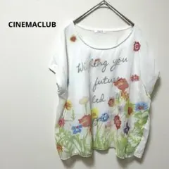 CINEMACLUB 花柄 ルーズフィットTシャツ　ドルマン　カットソー　M
