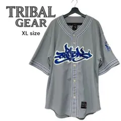 絶版 TRIBAL GEAR ベースボールシャツ HIPHOP グレー　XL
