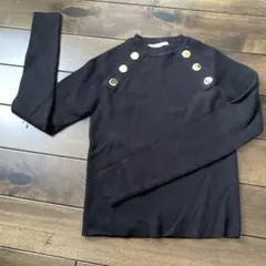 ZARA ザラ　カットソー　金ボタン　トップス