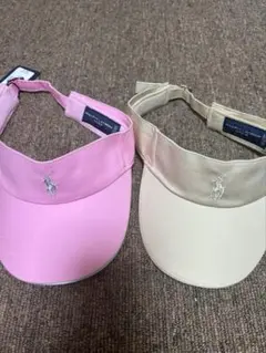 ラルフローレン、ゴルフ,ピンク・ベージュ バイザー 2点セット別売りＯＫ