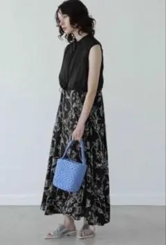 JEANASIS ベスト2PアートフラワーNSワンピース
