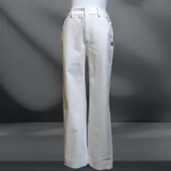 【試着のみ】B-Three ビースリー 白 ストレッチ ストレートパンツ 32