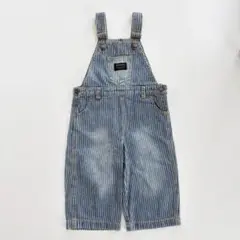 ベビー デニム サロペット ヒッコリー 80 オーバーオール ボトムス パンツ
