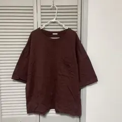 ダークブラウン オーバーサイズ Tシャツ XLサイズ