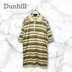 ダンヒル dunhill ポロシャツ 半袖 ボーダー コットン 青 イタリア製