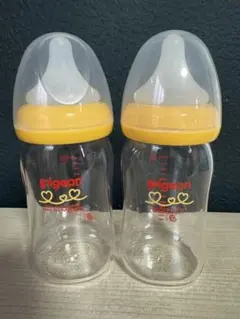 Pigeon 母乳実感哺乳瓶 (耐熱ガラス製) 160ml 2本セット