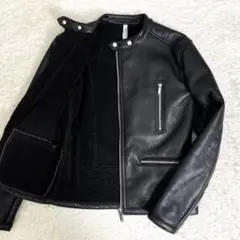 ZARA ザラ Mサイズ フェイクレザー シングルライダース ボア ブラック