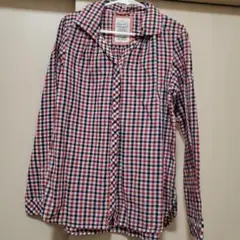 値下げ◇赤と濃紺のチェックのブラウス◇サイズS