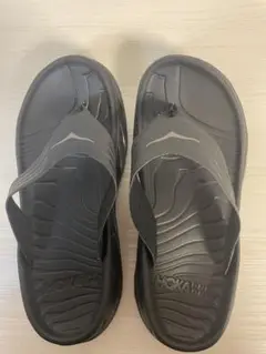 超美品！HOKA シャワーサンダル 黒メンズ25.0cm オラリカバリーフリップ