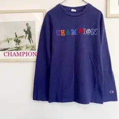 ★限定特価★ Champion チャンピオン 長袖 刺繍 Tシャツ Mサイズ