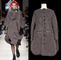 AD2017 ジュンヤワタナベ ノーカラーコルセット立体コート 柄