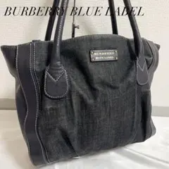 バーバリーブルーレーベル トートバッグ レザー ノヴァチェック ロゴ
