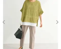 chocol raffine robe　カットジャガード裾ドッキングプルオーバー