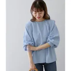 極美品✨　ブルー❤️　アーバンリサーチサニーレーベル　タックパフスリーブブラウス