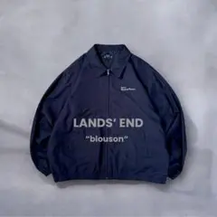 LANS’END企業系ライトブルゾンスウィングトップジャケットソリッドネイビー