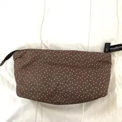 新品　ポーチ　ドット柄マチ付き　ポリエステル製