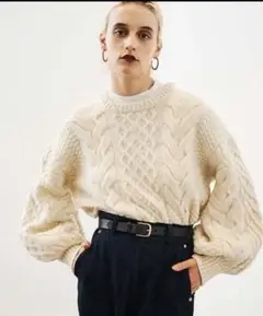新品タグ付き クラネ clane /CABLE PUFF KNIT TOPS