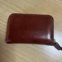 HERZ ブラウンレザー コインケース ジッパー付き