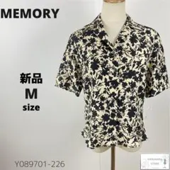 新品 MEMORY メモリー オンワード樫山 ブラウス シャツ シルク 花柄 M
