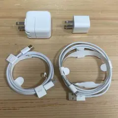 Apple USB電源アダプタ充電器・ケーブル 2つずつ