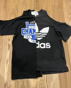 一品物⭐︎リメイク肩空きTシャツ