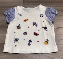 familiar フリル袖Tシャツ 70