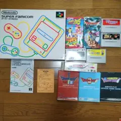 【中古】スーパーファミコン本体、ACアダプタ、AVケーブル、 ソフト5本セット