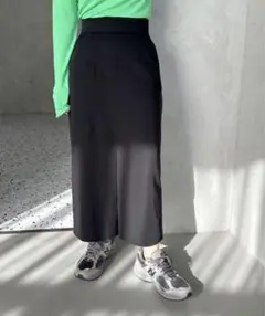 ◎超美品◎feepur フロントタックロングタイトスカート ブラック TALL