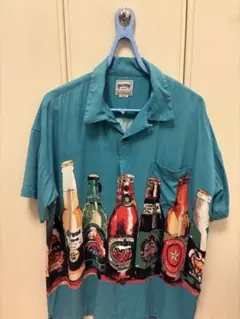 Houston 柄シャツ　ビールシャツ　ヒューストン