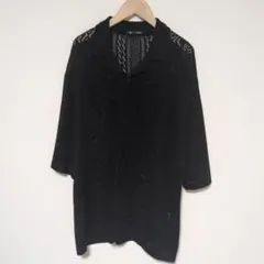 GU　ウォッシャブルメッシュニットシャツ