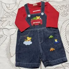美品☆ミキハウス☆デニムオール　トップスセット☆80