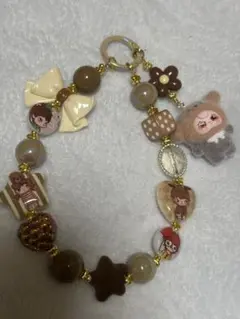 Baby threeわんちゃんマスコット付きヒロノキャラクタービーズストラップ