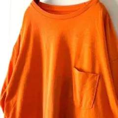 ウォールズ ポケット プレーン 無地 Tシャツ L オレンジ 古着