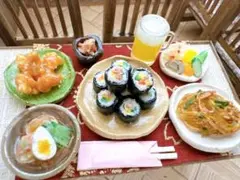 ミニチュアフード　キンパ　韓国料理　ランチセット
